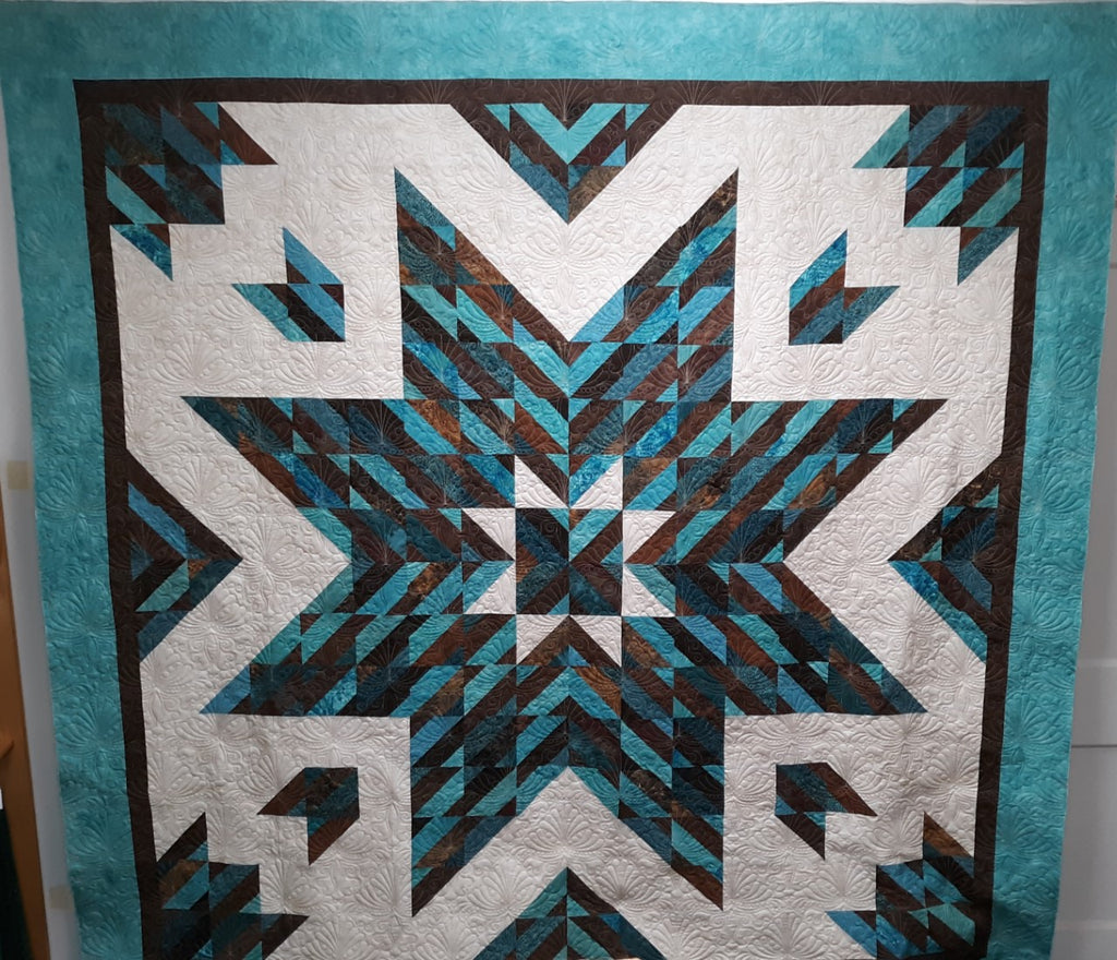 ***Almost Alone Star Teal/Brown BOM w/ FREE RULER !