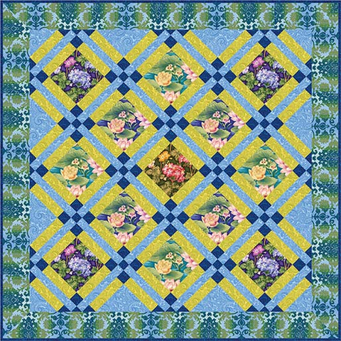 Floral Delight BLUE 64x 64