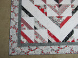 Holiday Cheer- Red,Black and White w/ Silver 62"x79"