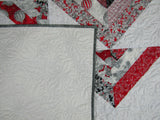 Holiday Cheer- Red,Black and White w/ Silver 62"x79"