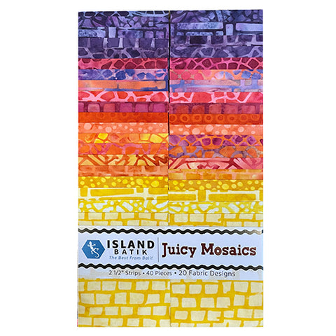 Juicy Mosaics Batiks- 40- 2.5" Strip Set